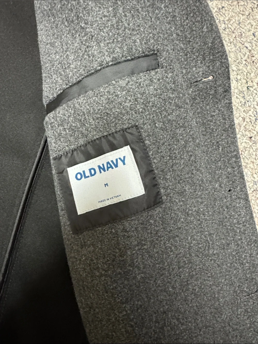 Men's Charcoal Gray Blazer - Modern Tailored Jacket thick and warm size M
